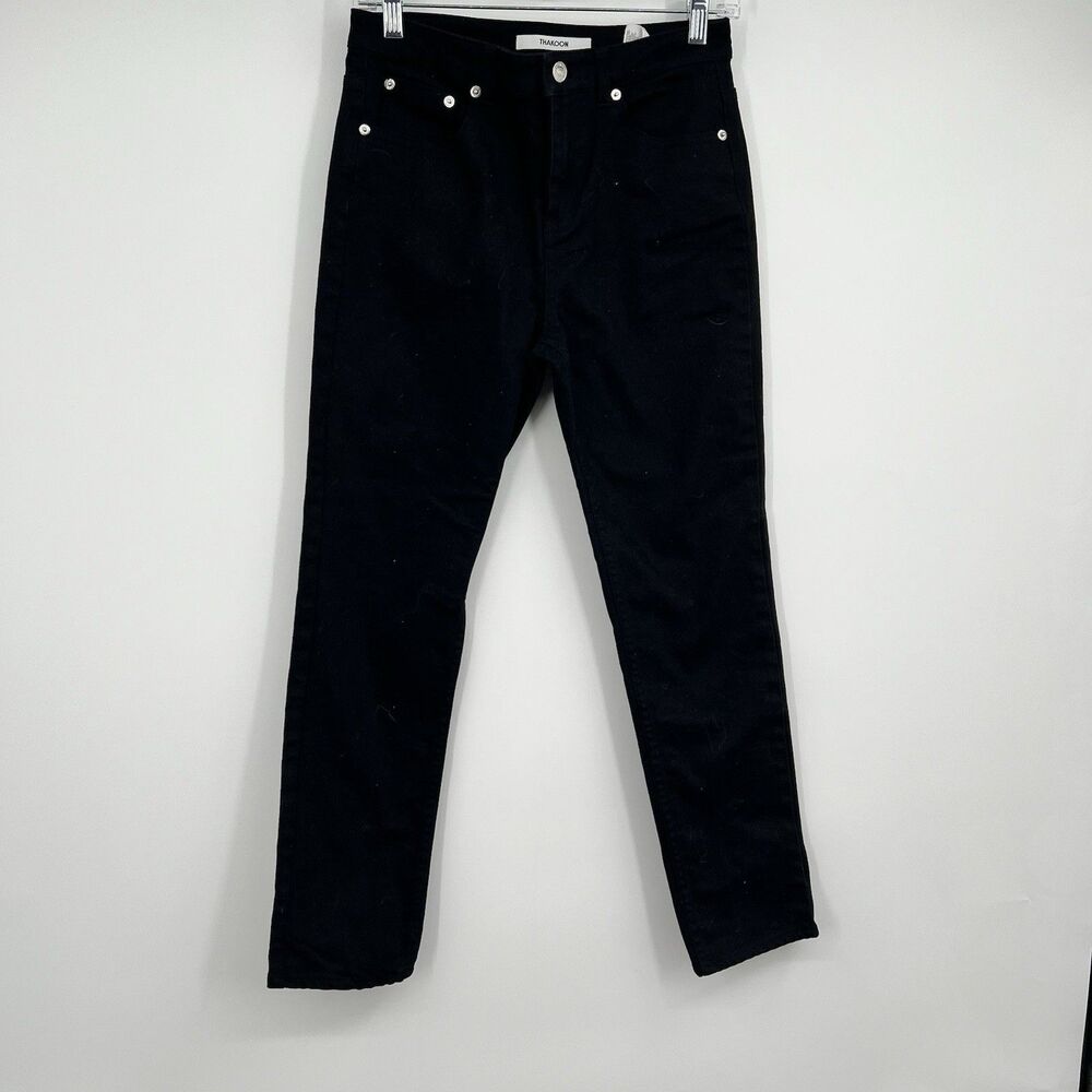THAKOON Women's 4 Classic Cropped Ankle Jeans Black 28โ Minimalist 26โ Inseam